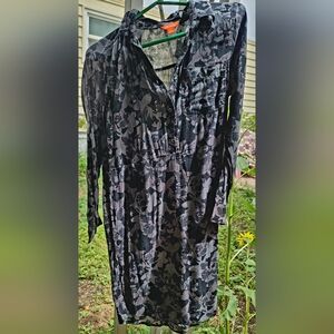 🚀 3/15 Joe Fresh Black and Gray Floral Long Sleeve Dress